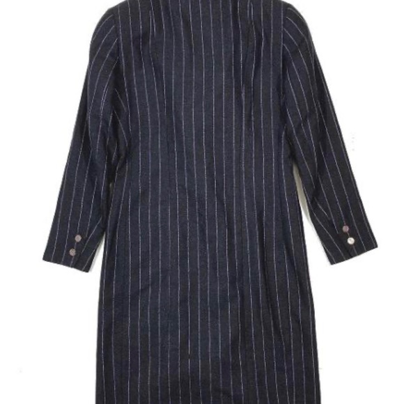 FENDI Vintage VINTAGE Chester Coat Double Breasted Outerwear Striped Pattern - Picture 3 of 6